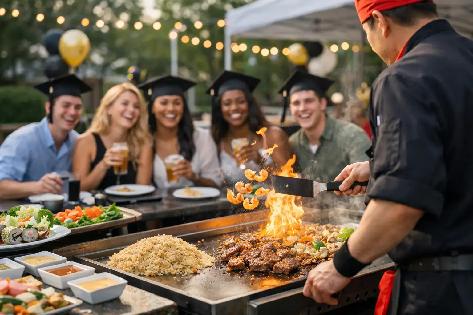 Hibachi Catering for Graduation Party Fun