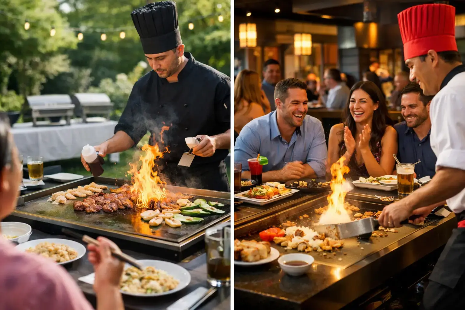 Hibachi Catering vs Restaurant Party